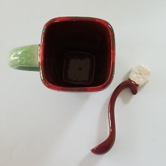 Cracker Barrel 'Christmas Quilt' Winter Mug and Spoon Set - Picture 7 of 9